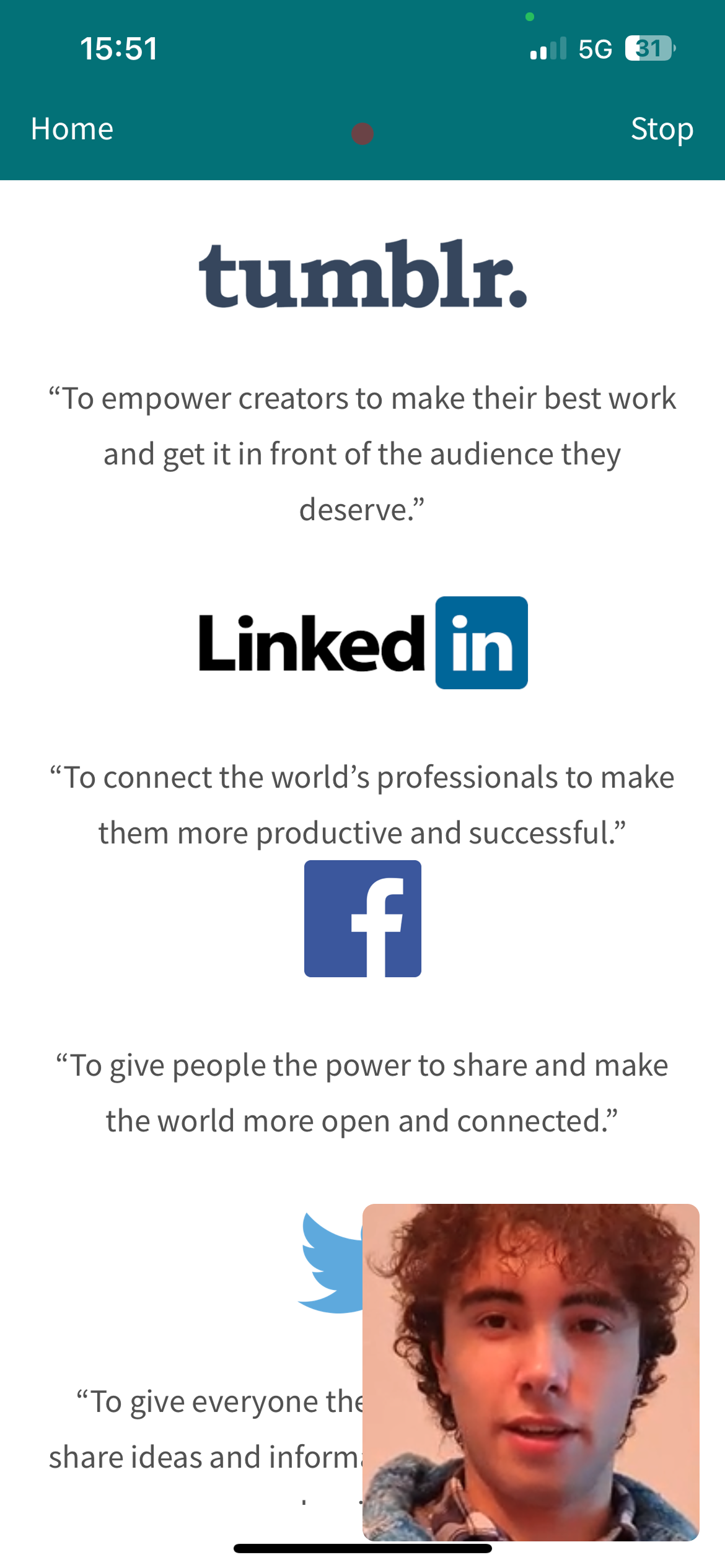 Narration-180 tasks screenshot - witness employees reactions to stimulus
